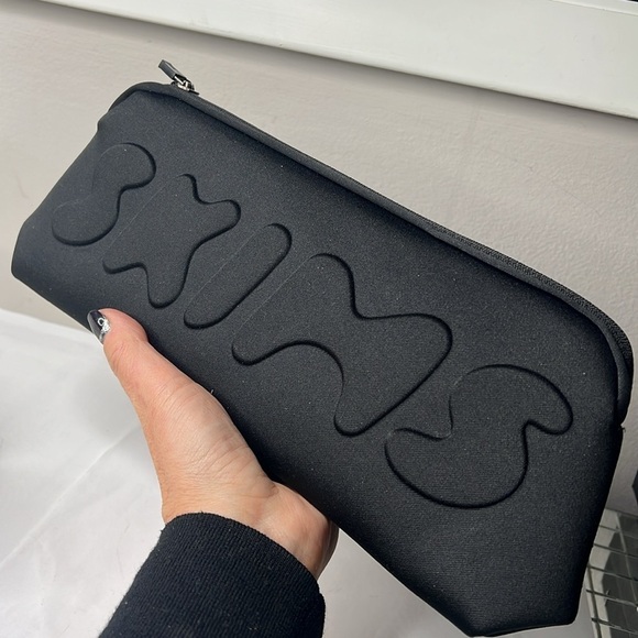 SKIMS Handbags - SKIMS Structured Neoprene Soot Travel Long Zip Clutch Pouch Bag - New with Tags
